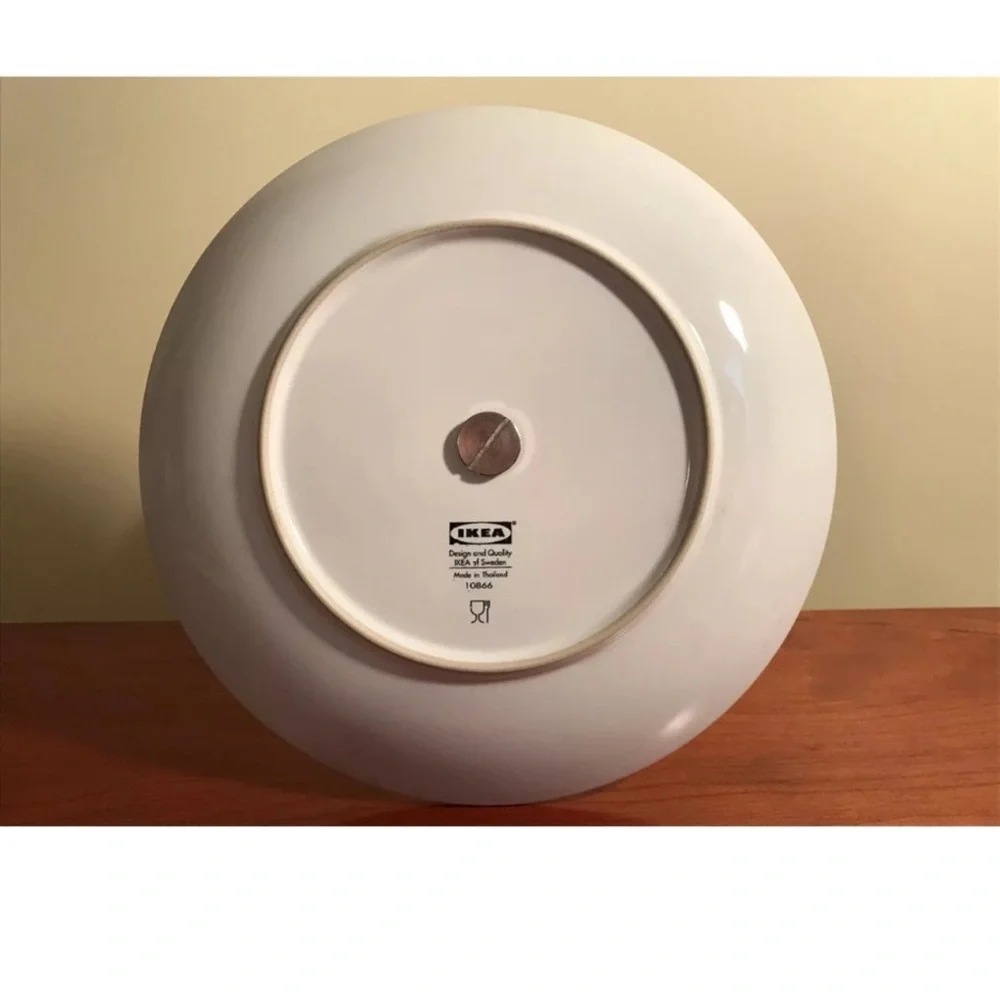 IKEA Ceramic 2 Tier Serving Caddy Tidbit Tray White Dish with Blue Stars #10866